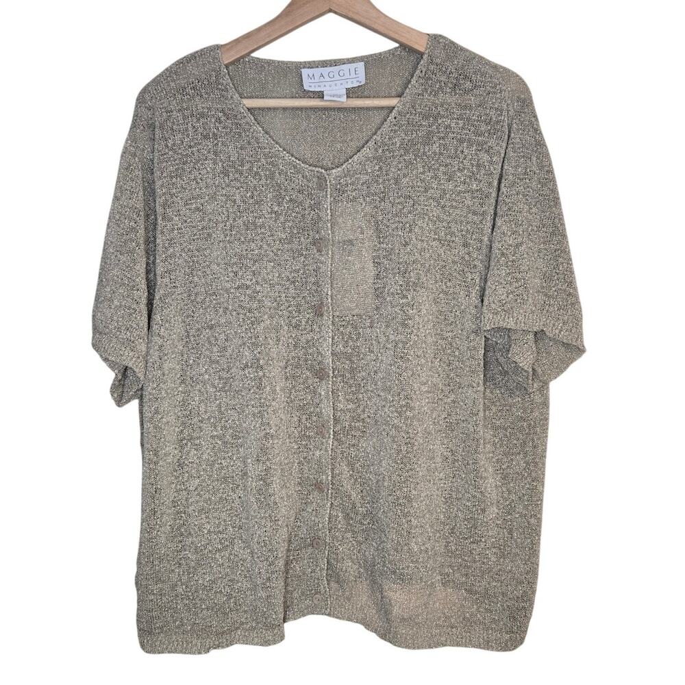 NWT Maggie McNaughton 2X Gold Button Front Top/Blouse [0028]